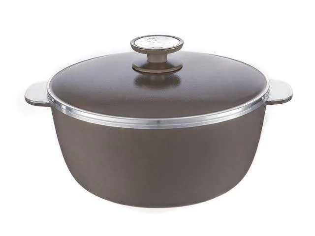 cacerola 24 cm essen linea terra. ideal para preparaciones de 4 personas. Color gris oscuro