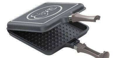 flip essen linea terra. color gris perlado. realiza recetas vuelta y vuelta, simil panquequera